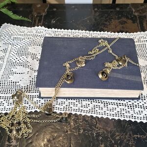 Antique Gold Jingle Bell Chain Garland Brass Finish Rustic Christmas Decor